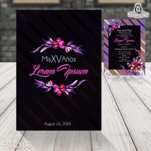 Invitaciones de 15 Años de Glamuroso flores PTL103