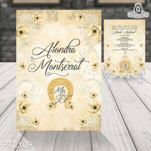 Invitaciones de 15 Años de Vaquero herraduras PTL109