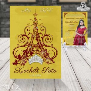 Invitaciones de 15 Años de Torre Eiffel Diamantes PTL112
