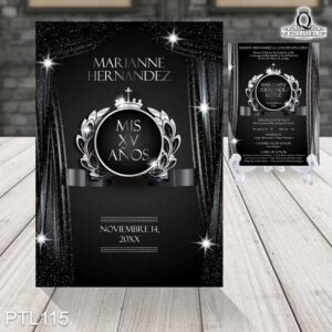 Invitaciones de 15 Años de Gala Coronas PTL115