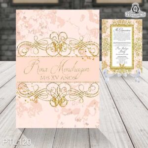 Invitaciones de 15 Años de Glamuroso ornamentos  PTL120