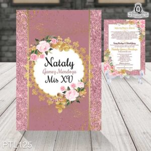 Invitaciones de 15 Años de Glamuroso Rosas PTL125