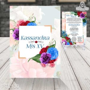 Invitaciones de 15 Años de Flores claveles PTL130