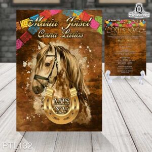 Invitaciones de 15 Años de Caballos Herraduras PTL132