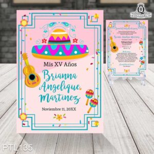 Invitaciones de 15 Años Sombrero Charro PTL135