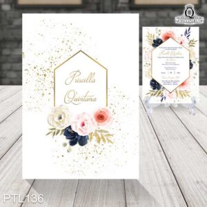 Invitaciones de 15 Años de Flores peonias PTL136