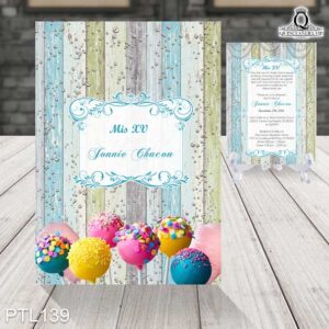 Invitaciones de 15 Años de Dulces madera PTL139