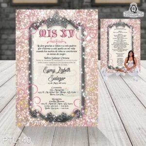 Invitaciones de 15 Años de Realeza Coronas  PTL140