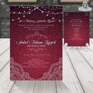 Invitaciones de 15 Años de Vintage damask PTL147