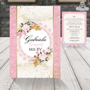 Invitaciones de 15 Años de Glamuroso rosas PTL150
