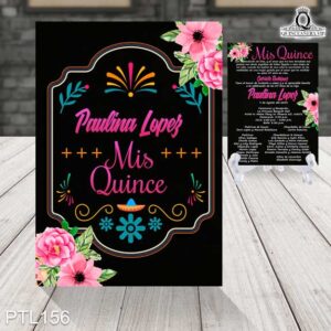 Invitaciones de 15 Años Estilo Mexicano y Flores PTL156