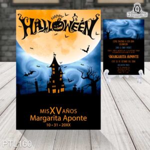 Invitaciones de 15 Años de Halloween murcielagos PTL160