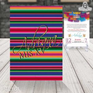 Invitaciones de 15 Años de Zarape y papel picado PTL161