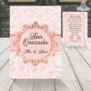 Invitaciones de 15 Años de Glamuroso mármol PTL171