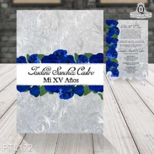 Invitaciones de 15 Años de Flores Purpurina PTL172
