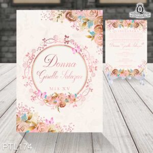 Invitaciones de 15 Años de Flores mariposas PTL174
