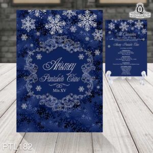 Invitaciones de 15 Años de Copos de Nieve Emblema PTL182