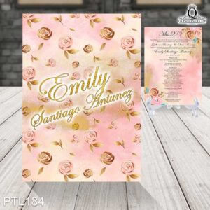 Invitación de 15 años de tema Floral PTL184