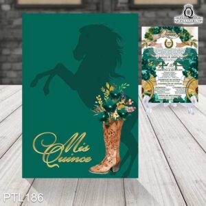 Invitaciones de 15 Años de Caballos Herraduras PTL186