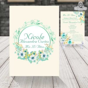 Invitaciones de 15 Años de Flores de clavel PTL189