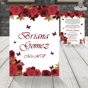 Invitaciones de 15 Años de Flores mariposas PTL201