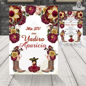 Invitaciones de 15 Años de Fiesta Mexicana Charra PTL207