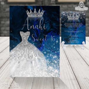 Invitaciones de 15 Años de Vestidos Coronas PTL183
