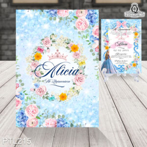 Invitaciones de aurora la bella durmiente PTL215 frente y reverso