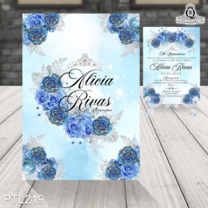 Invitaciones de Quinceañera de la Cenicienta - PTL219 frente y reverso