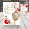 Invitaciones de Quinceañera de blancanieves PTL233 frente y reverso