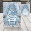 Invitaciones de Quinceañera de frozen PTL236 frente y reverso