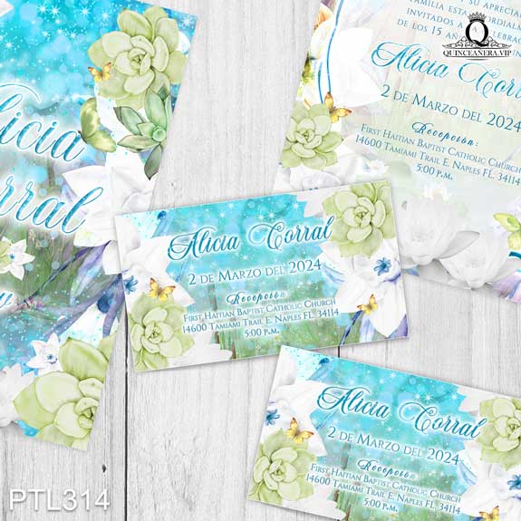 PTL314@ ¡Hagamos especial tu quinceañera con nuestras
invitaciones de 15 años Princesa Tiana y Follaje en colores Azul Turquesa y Verde! Con un diseño
encantador y mágico, estas invitaciones aseguran que tu celebración sea inolvidable y llena de
encanto. Solo de Quinceañera VIP en InvitacionesModernas.com